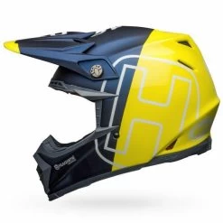 Bell Helmets Moto-9 Flex (Large) (Husqvarna Gotland Gloss Matte/Gloss Blue/Hi-Viz) -Bell bell helmets moto 9 flex large husqvarna gotland gloss mattegloss bluehi viz bl 7122600 05094.1607638702